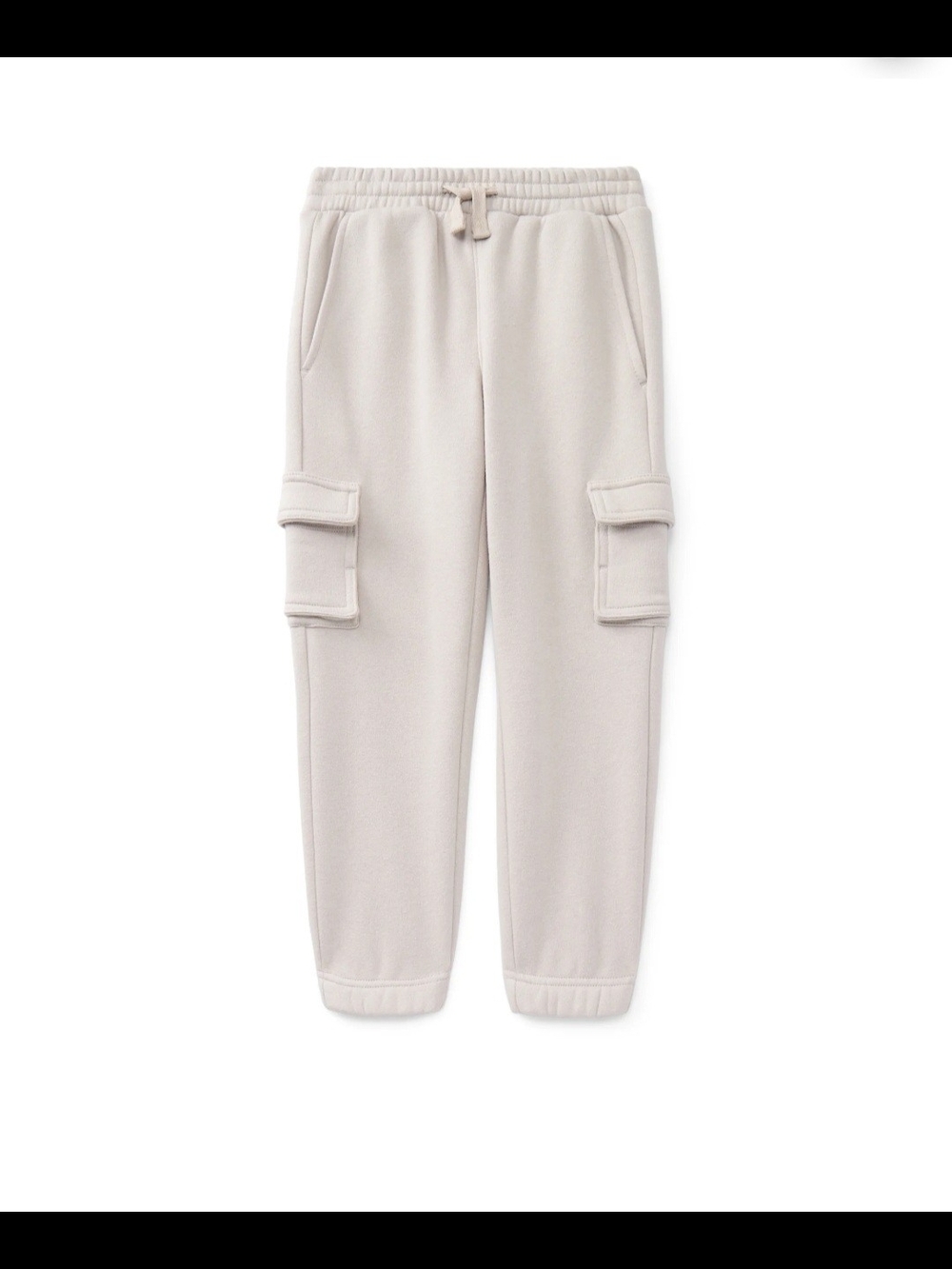 NWT Boys Fleece Cargo Jogger Sweatpants - Cream / Oatmeal Size XS (4/5)